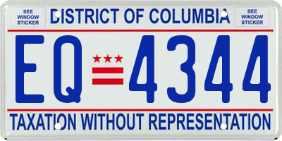 DC license plate EQ4344