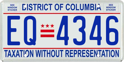 DC license plate EQ4346