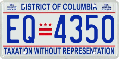 DC license plate EQ4350