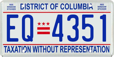 DC license plate EQ4351