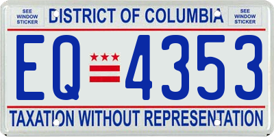 DC license plate EQ4353