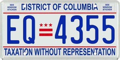 DC license plate EQ4355