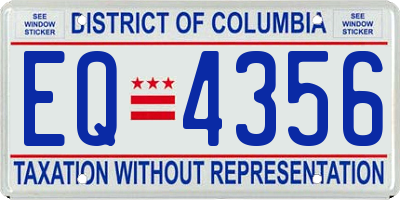 DC license plate EQ4356