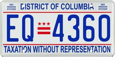 DC license plate EQ4360