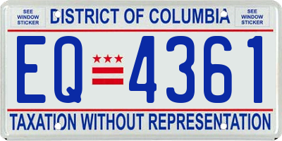 DC license plate EQ4361