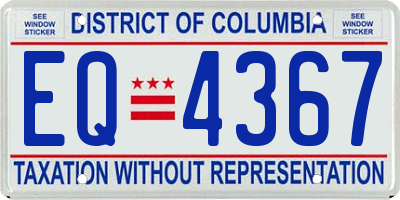 DC license plate EQ4367