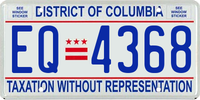DC license plate EQ4368