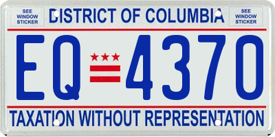DC license plate EQ4370