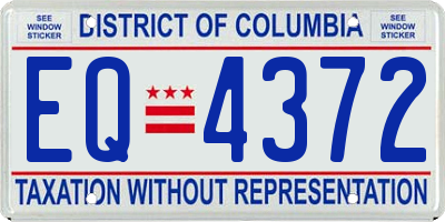 DC license plate EQ4372