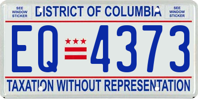 DC license plate EQ4373