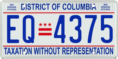 DC license plate EQ4375
