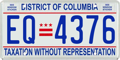 DC license plate EQ4376