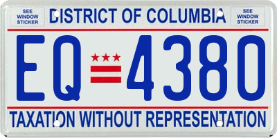 DC license plate EQ4380