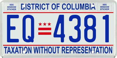 DC license plate EQ4381