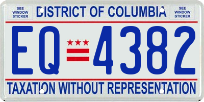 DC license plate EQ4382