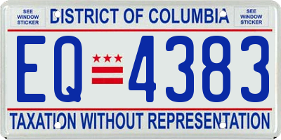 DC license plate EQ4383