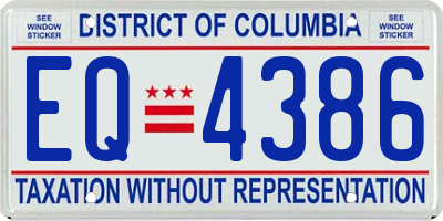 DC license plate EQ4386