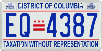 DC license plate EQ4387
