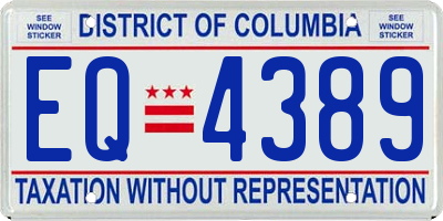 DC license plate EQ4389