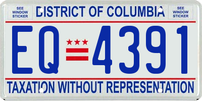 DC license plate EQ4391
