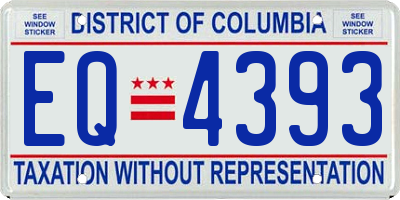 DC license plate EQ4393