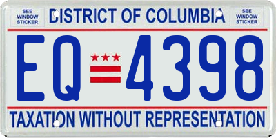 DC license plate EQ4398