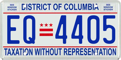 DC license plate EQ4405