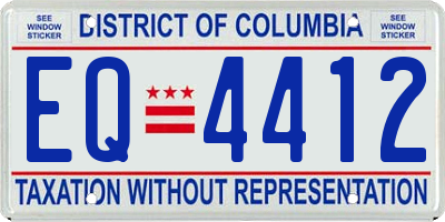DC license plate EQ4412