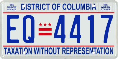 DC license plate EQ4417