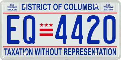 DC license plate EQ4420