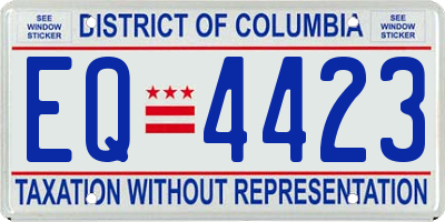 DC license plate EQ4423