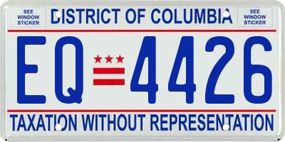DC license plate EQ4426