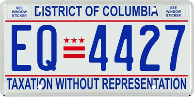 DC license plate EQ4427