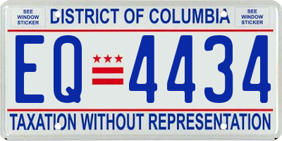DC license plate EQ4434