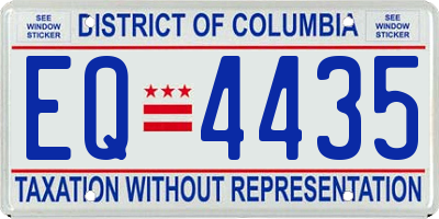 DC license plate EQ4435
