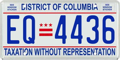 DC license plate EQ4436
