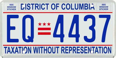 DC license plate EQ4437