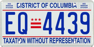 DC license plate EQ4439