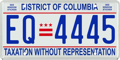 DC license plate EQ4445