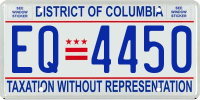 DC license plate EQ4450
