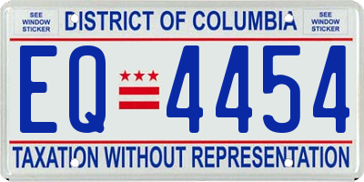 DC license plate EQ4454