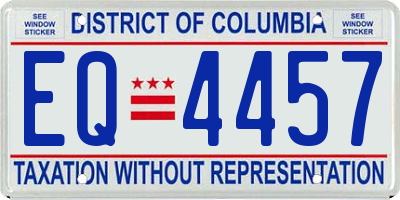 DC license plate EQ4457