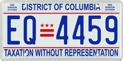 DC license plate EQ4459