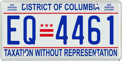 DC license plate EQ4461