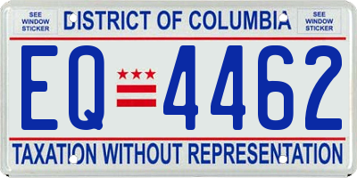 DC license plate EQ4462