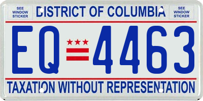 DC license plate EQ4463
