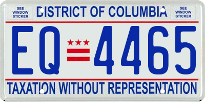 DC license plate EQ4465