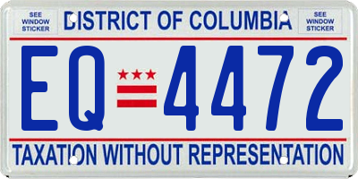 DC license plate EQ4472