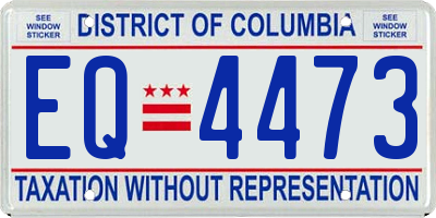 DC license plate EQ4473