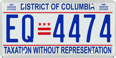DC license plate EQ4474